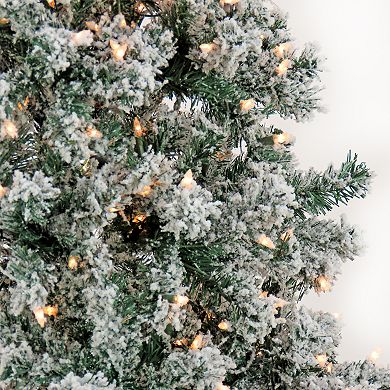 National Tree Company 9-ft. Pre-Lit Snowy Crestview Hinged Artificial Christmas Tree