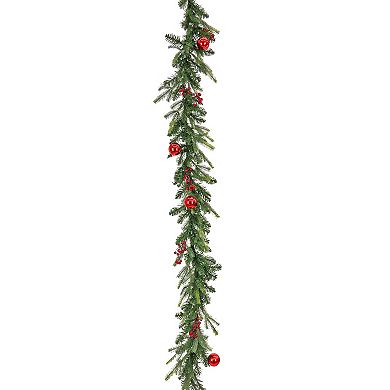 National Tree Company Feel Real Pre-Lit Scotch Creek Fir Berry & Ornament Artificial Garland