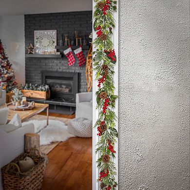 National Tree Company HGTV-9-ft. Holiday Greenery & Berry Garland