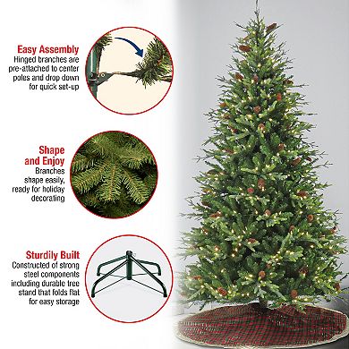 National Tree Company 7 1/2-ft. Pre-Lit Skykomish Pine Hinged Artificial Christmas Tree