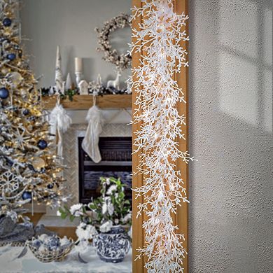 National Tree Company HGTV-6-ft. Christmas by the Sea Coral Pre-Lit Garland