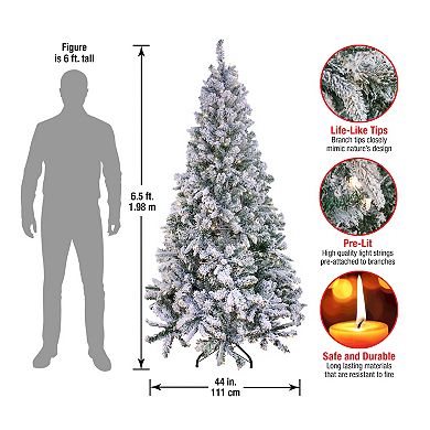 National Tree Company 6 1/2-ft. Feel Real Snowy Mixed Pine Artificial Christmas Tree