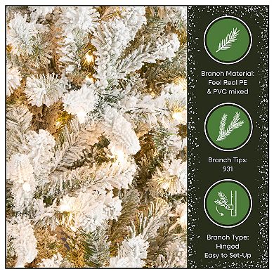 National Tree Company 6 1/2-ft. Feel Real Snowy Mixed Pine Artificial Christmas Tree