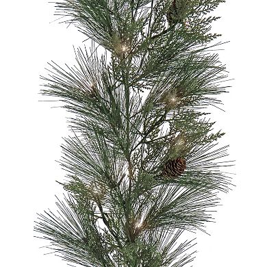 National Tree Company HGTV Pre-Lit Black Tie Christmas Needles & Cedar Garland