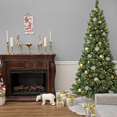 National Tree Company 7 1/2-ft. Pre-Lit Pilchuck Pine Hinged Artificial Christmas Tree