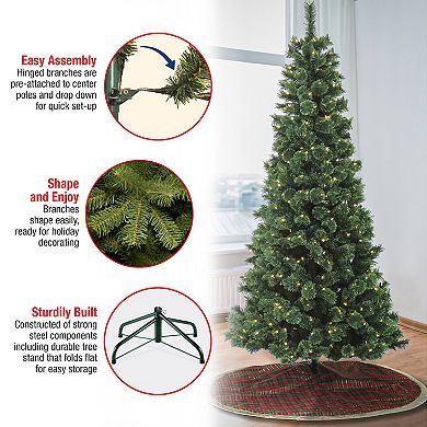 National Tree Company 7 1/2-ft. Pre-Lit Pilchuck Pine Hinged Artificial Christmas Tree