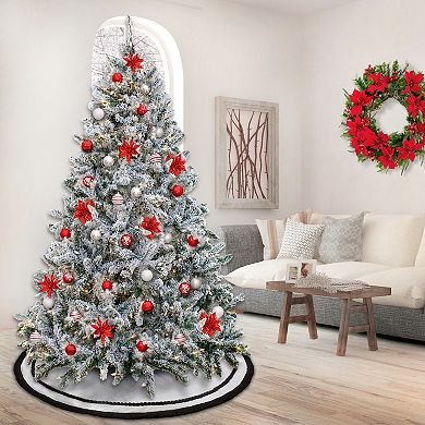 National Tree Company 7 1/2-ft. Pre-Lit Snowy Hudson Hinged Artificial Christmas Tree
