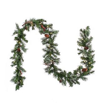 National Tree Company 24 in Pre-Lit Glistening Pine Small Artificial Christmas Garland