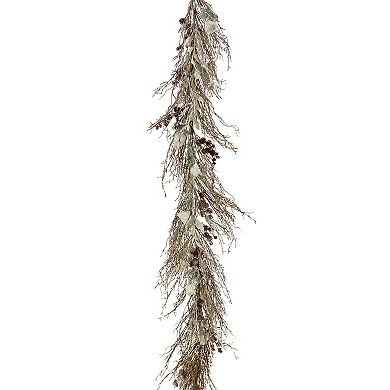 National Tree Company 9-ft. Pre-Lit Christmas Alpine Decorated Snowy Lump Garland