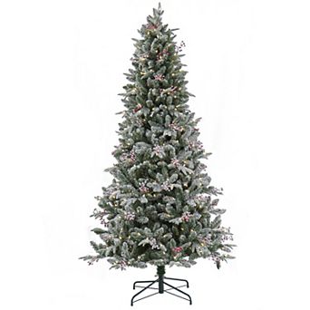 National Tree Company 7 1/2-ft. Pre-Lit Feel Real® Snowy Poechmann Fir Berry & Pinecone Artificial Christmas Tree