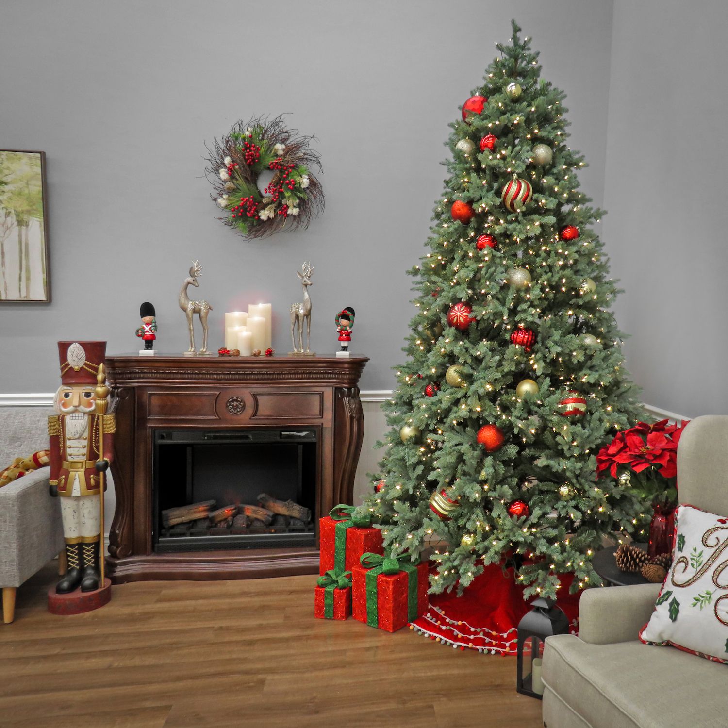 National Tree Company 7 1/2-ft. Pre-Lit Feel Real® Wellesley Fir Hinged ...