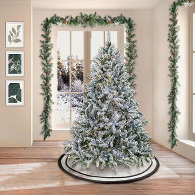 National Tree Company 6 1/2-ft. Pre-Lit Snowy Hudson Hinged Artificial Christmas Tree