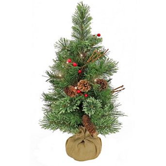 National Tree Company Pre-Lit Glistening Pine Red Berries & Twig Artificial Garland