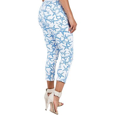 Women's Stretch Twill Slim Capri Jegging Beachy Star Printed