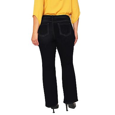 Miss Halladay Plus Size Women's Midrise Skinny Flare Jeans