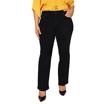 Miss Halladay Plus Size Women's Midrise Skinny Flare Jeans