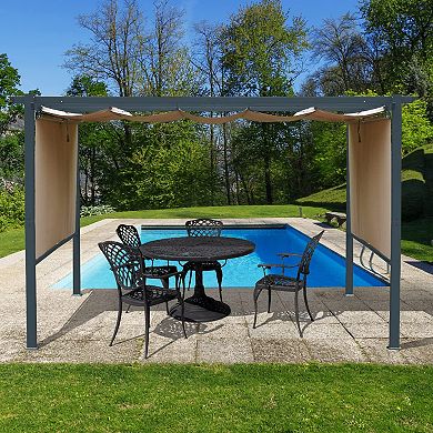Aoodor 12 x 12 FT Outdoor Pergola ,Grape Trellis Pergola for Patio Backyard and Deck - Brown