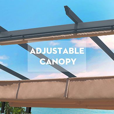 Aoodor 12 x 12 FT Outdoor Pergola ,Grape Trellis Pergola for Patio Backyard and Deck - Brown
