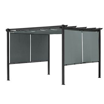 Aoodor 12 x 12 FT Outdoor Pergola ,Grape Trellis Pergola for Patio Backyard and Deck - Brown