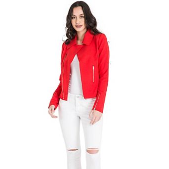 Women's Moto-Jacket Zipper Pockets & Cuff