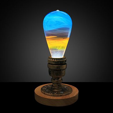 Handmade Resin Fire Light Bulb