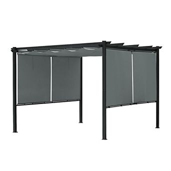 Aoodor 12 x 10 FT Outdoor Pergola , Grape Trellis Pergola for Patio Backyard and Deck - Dark Brown