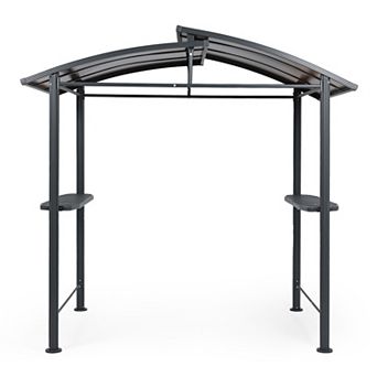 Aoodor 8 x 5 ft. BBQ Grill Gazebo Shelter, with Side Shelves, for Outdoor, Patio, Backyard