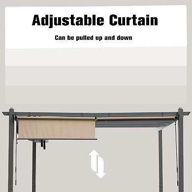 Aoodor Roller Shade - 2 Pack of Cordless Aluminum Pergola Curtains, 4.8' x 6'