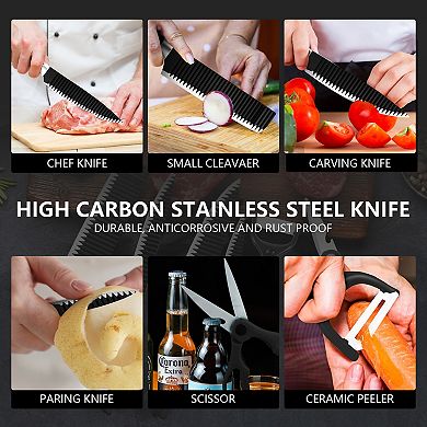 6 Piece High Carbon Stainless Steel Assorted Knife Set