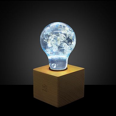 Handmade Resin Blue Hydrangea Light Bulb