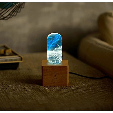 Handmade Resin Blue Light Bulb