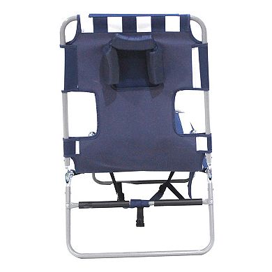 Ostrich Backpack Chaise Lounge, Facedown Beach Camping Chair With Storage Bag