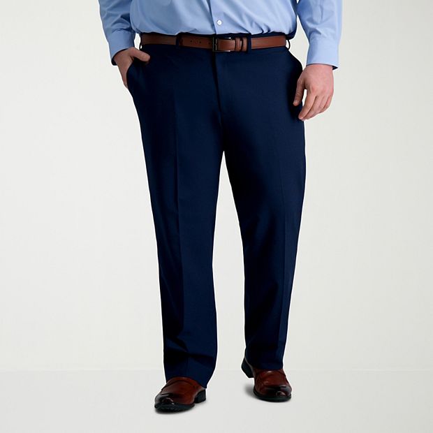 Haggar JMH Tailored Men's Big and Tall Stretch Fabric Modern Fit Flat Front Suit Pant, 46 30, Black