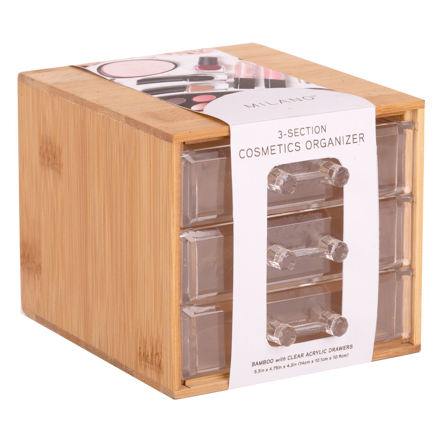 Copco Organizer A Tre Livelli In Bambù Con Scatola Espositiva - 30x22,5x11 Cm - Per Spezie, Cosmetici, Cucina - 2
