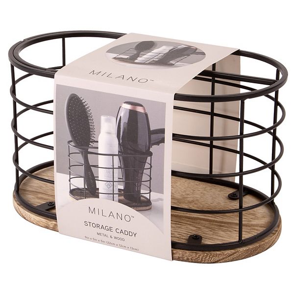 Milano 9-in. Oval Storage Caddy - Black