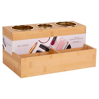 Milano Bamboo Makeup Organizer