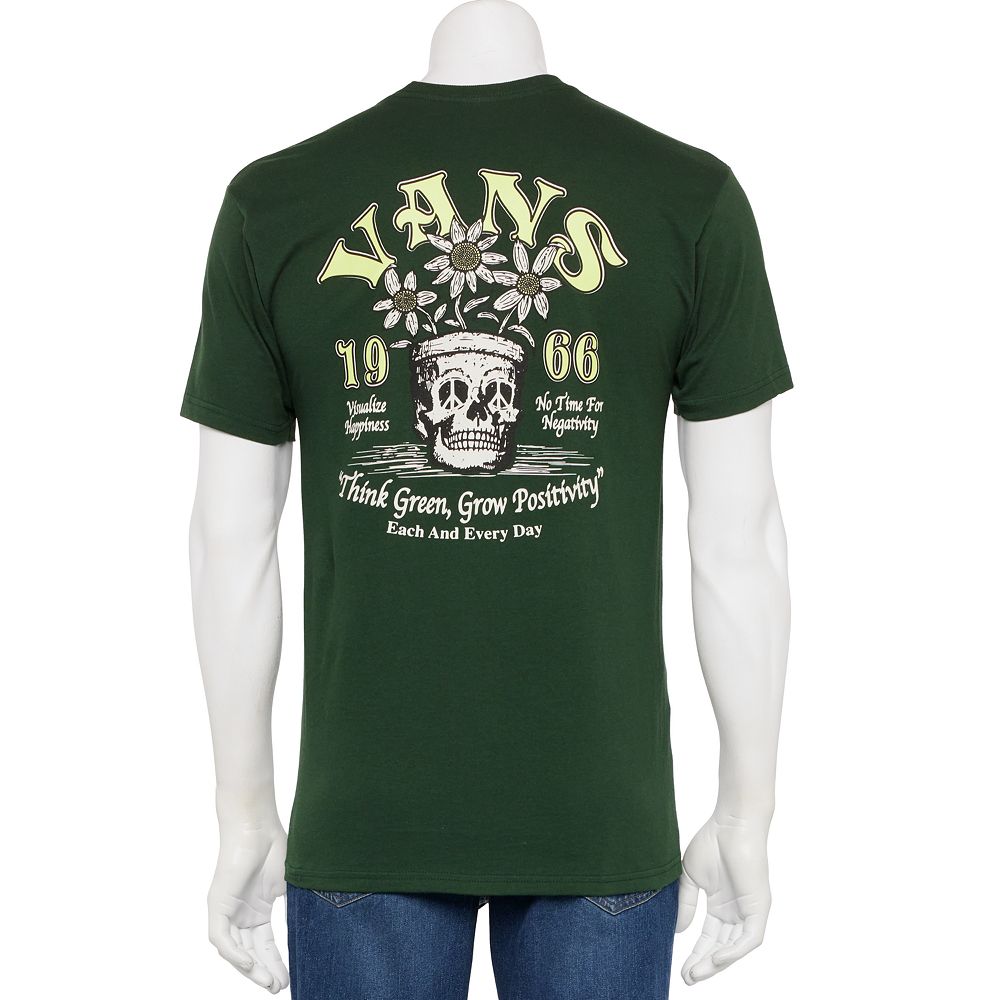 国内配送 VANS MENS VANS LOGO BIG TEE GREEN Men's Vans® Think Green Graphic Tee