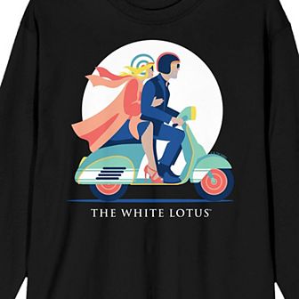 Men's White Lotus Couple Riding Graphic Tee