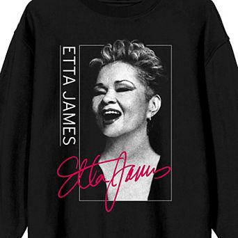 Men's Etta James Portrait and Autograph Long Sleeve Graphic Tee