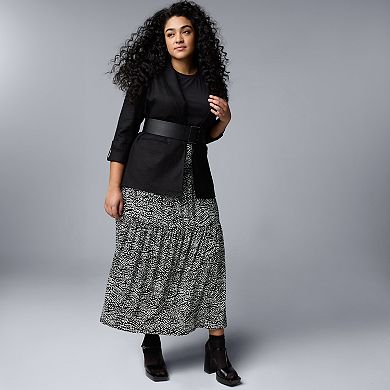 Plus Size Simply Vera Vera Wang Knit Maxi Skirt
