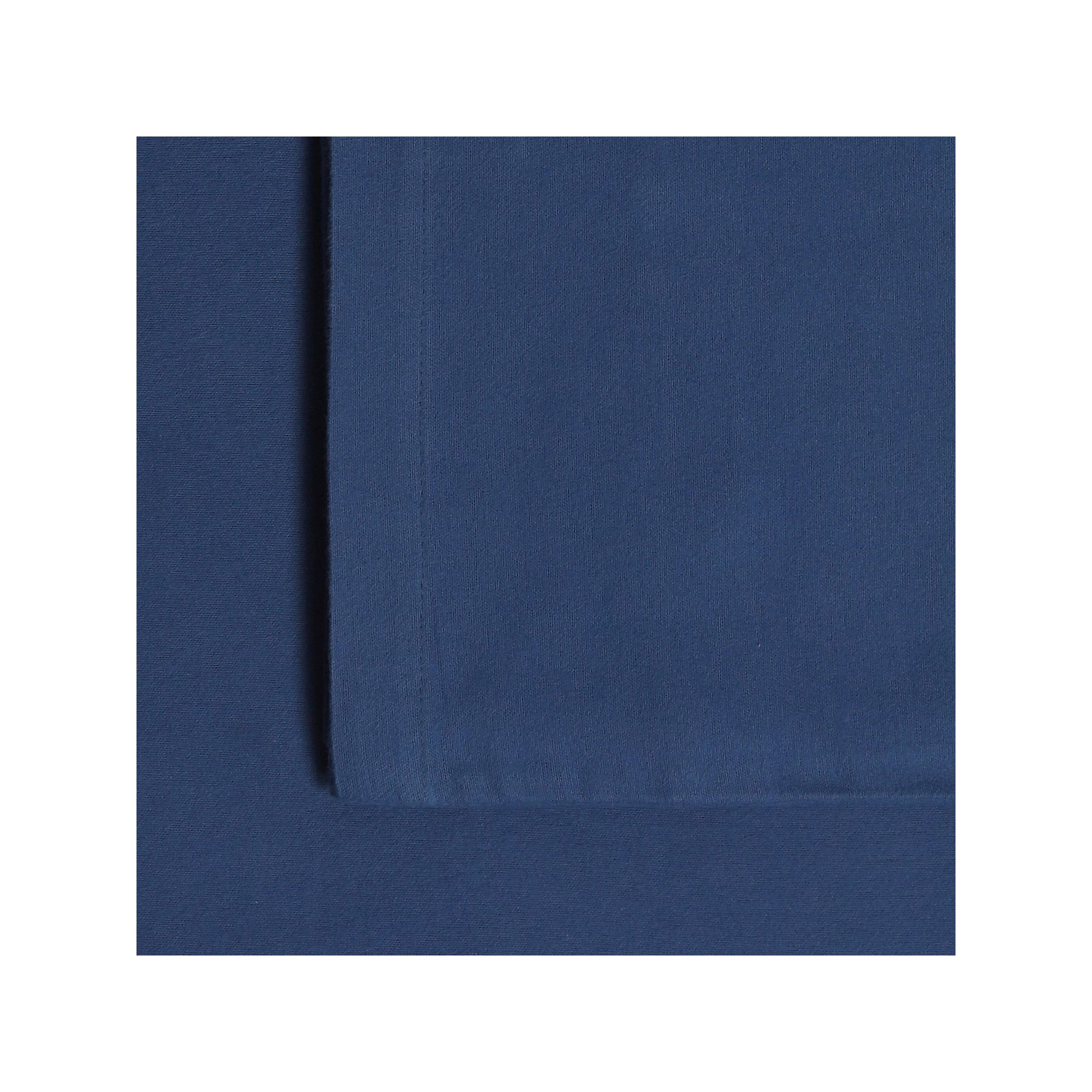 Tribeca Living Cotton Flannel Deep Pocket Sheet Set, Deep Blue