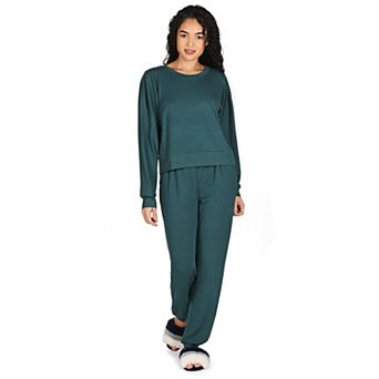 Women's Pleated Jogger Pants and Long Sleeve Shirt Set