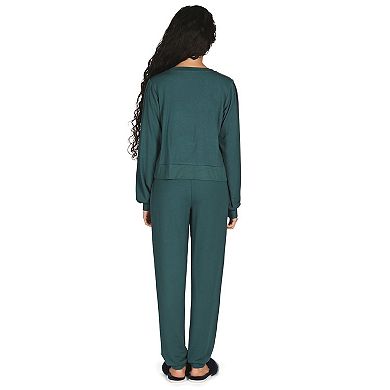 Women's Pleated Jogger Pants and Long Sleeve Shirt Set