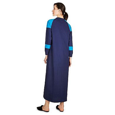 Women's 100% Cotton Ultra Soft Lace Up Long Sweatshirt Gown