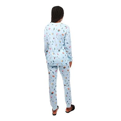 2 Piece Women's Campfire Fun Cotton Blend Pajama Set