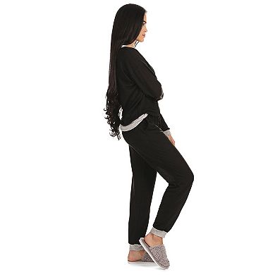 Women's Hacci Matching Pullover Top and Jogger Pants Set