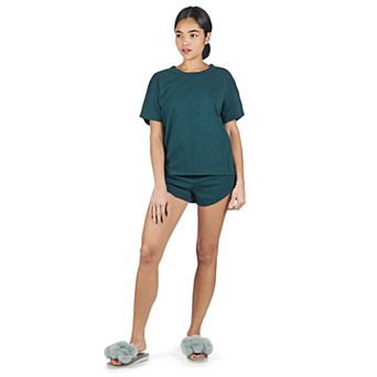 Women's Relaxed Fit 100% Cotton Slub Knit Short Set