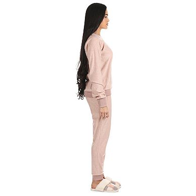 2 Piece Women's Cozy Fleece Matching Jogger Pants Set