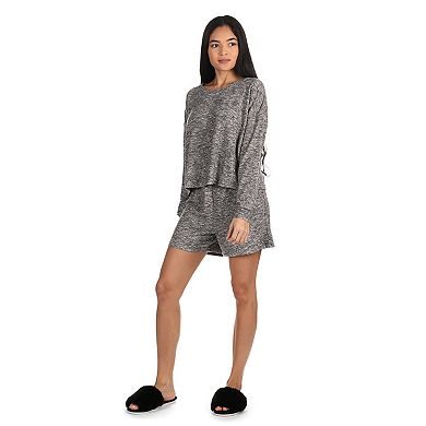 Women's Hacci Matching Short and Long Sleeve Pajama Set