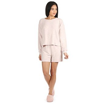 Women's Hacci Matching Short And Long Sleeve Pajama Set